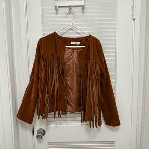 Brown Fringe Jacket